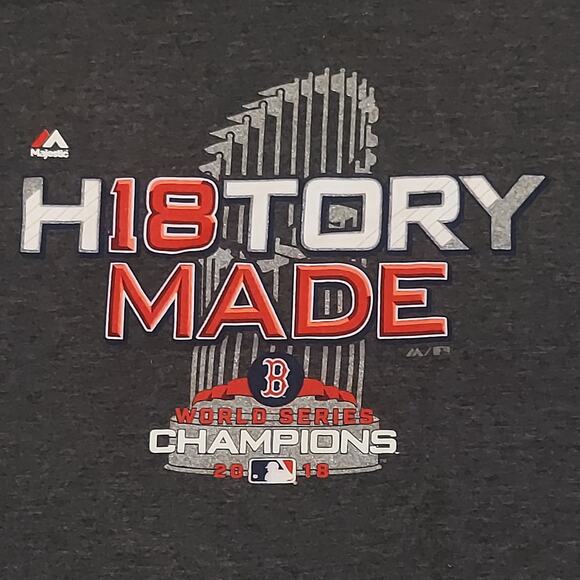 Majestic Boston Red Sox Shirt Womens Large History Made Short Sleeve Tee - Picture 1 of 6